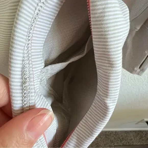 Lululemon Race With Grace 1/2 Zip II Wee Stripe White Silver Spoon - Picture 5 of 14